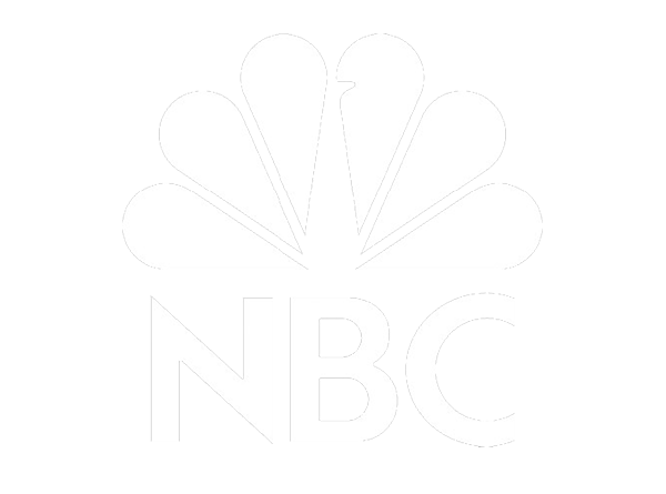 NBC, a peacock's fan of feathers spread above the three letters
